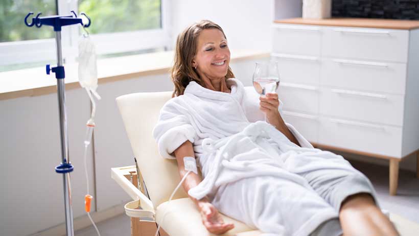 patient receiving iv nutrition therapy in Monroeville