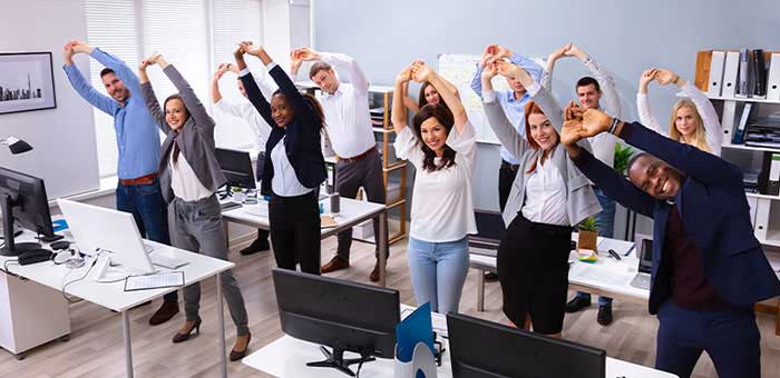 stretches for at the office in Monroeville, PA