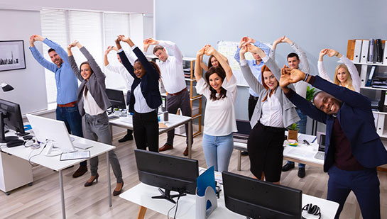 stretches for at the office in Monroeville, PA